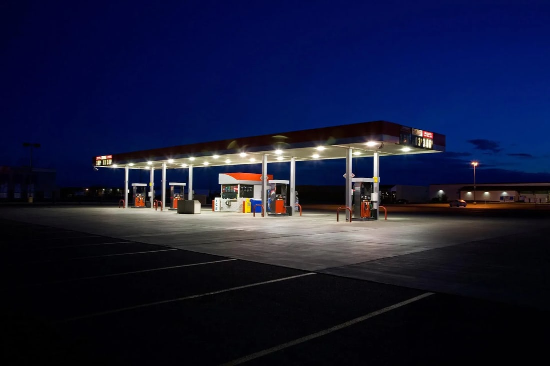 Lonely Gas Station - Photograph by George Diebold - Archival Museum Frame and 8 Ply Mat - 2