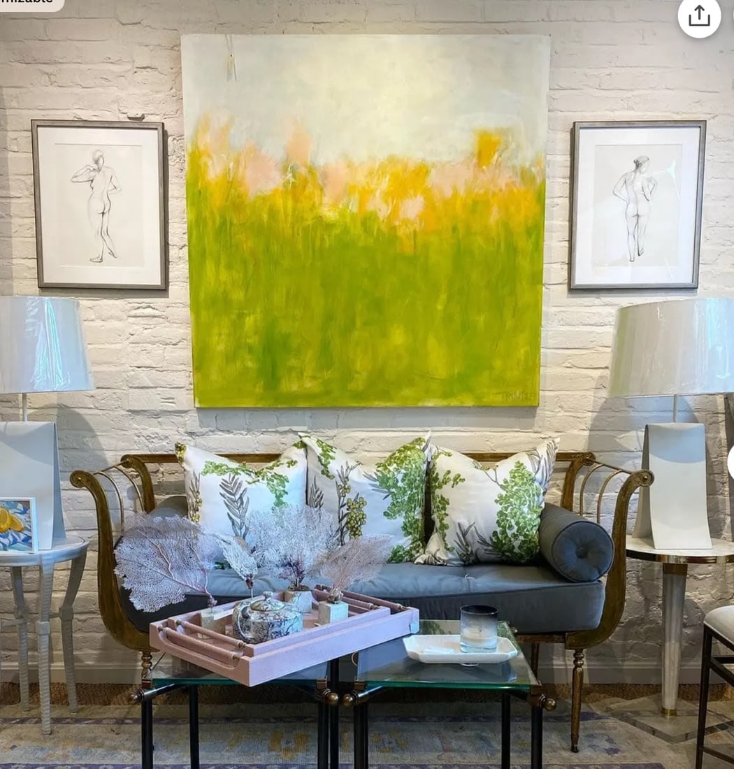 "Bucolic" Contemporary Abstract Landscape Mixed-Media Painting by Sarah Trundle - 2