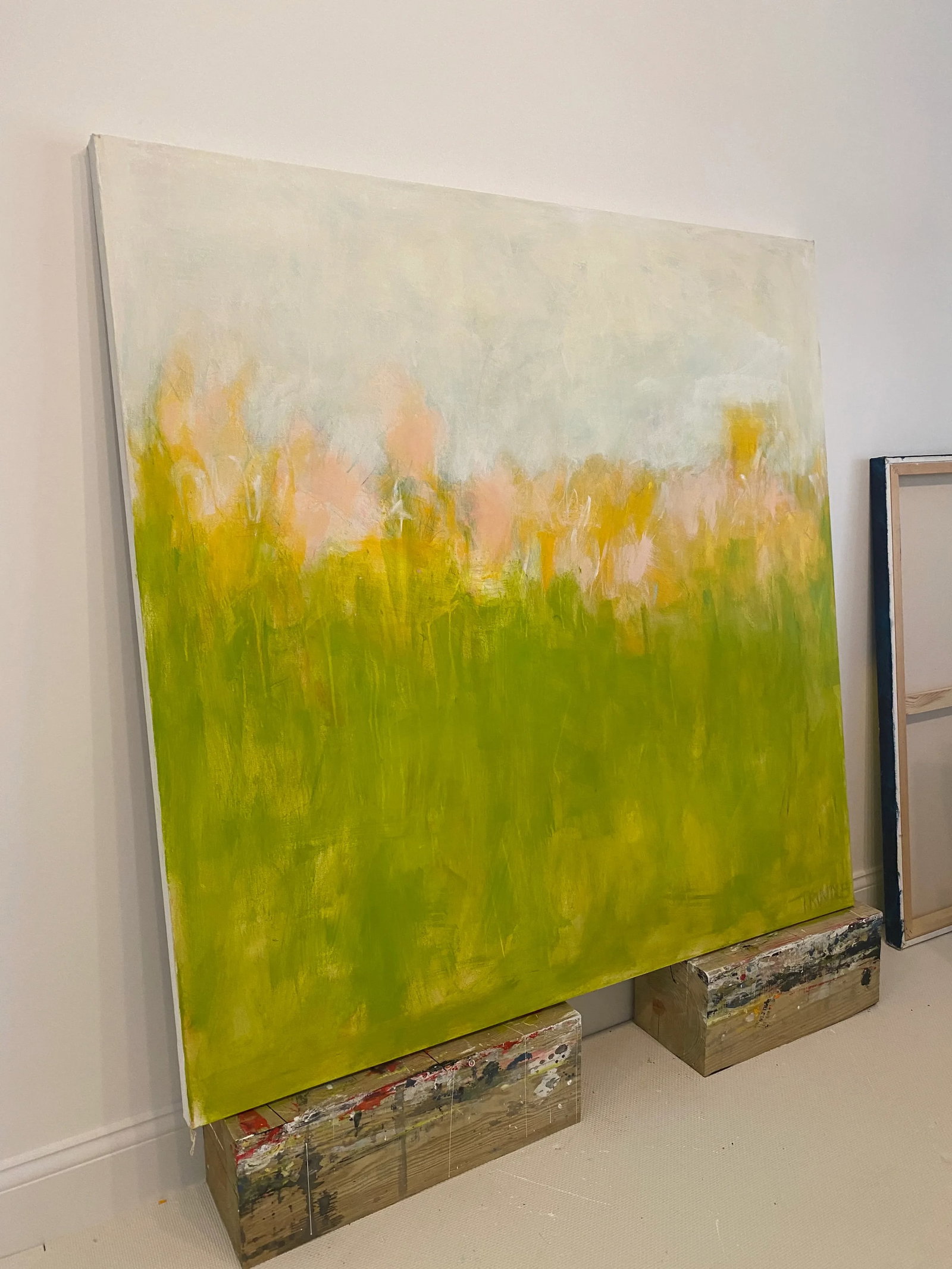 "Bucolic" Contemporary Abstract Landscape Mixed-Media Painting by Sarah Trundle - 5