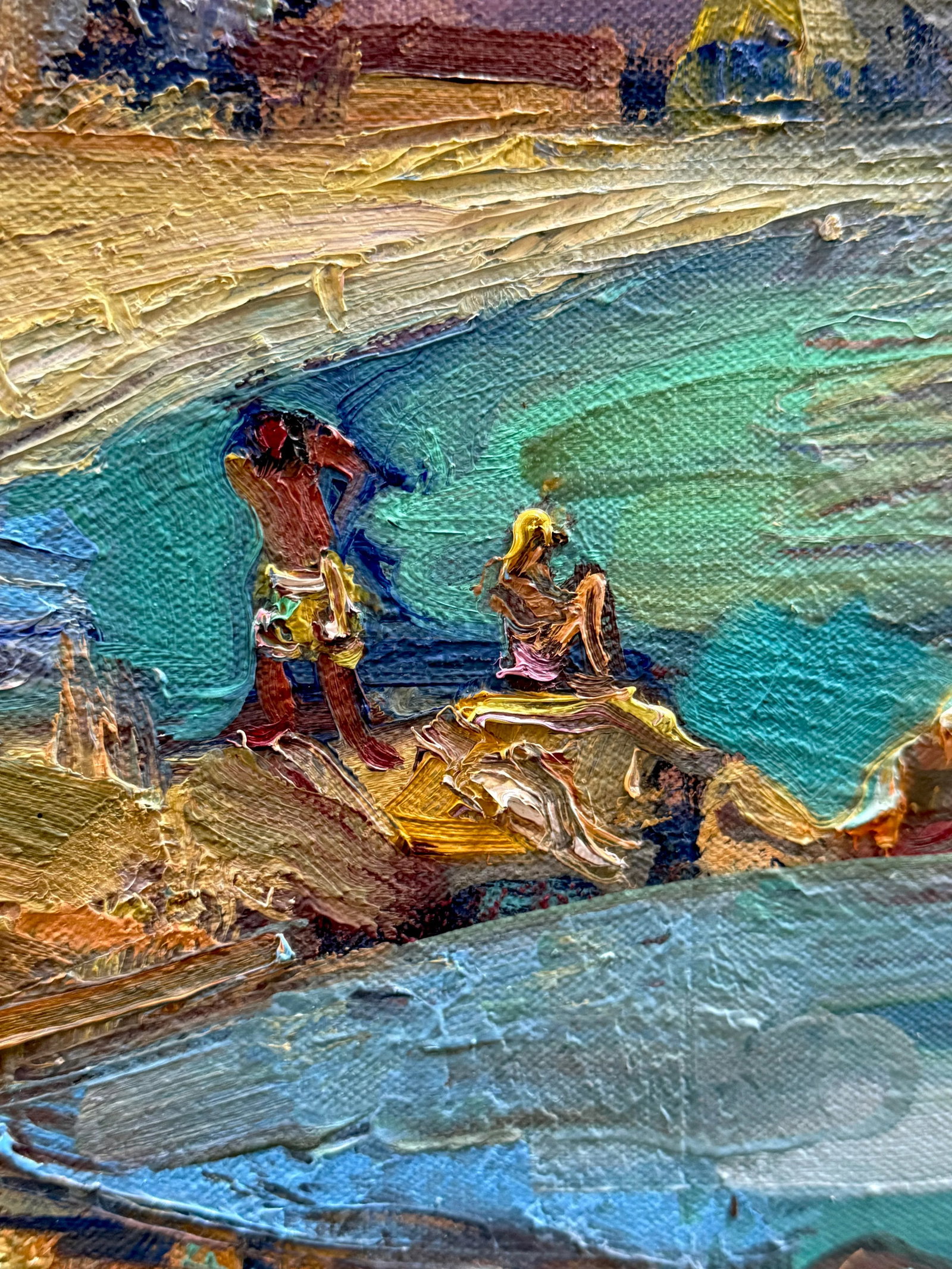 Painting Original Expressionist Berkeley Landscape Textured, Vibrant. Hartman - 2