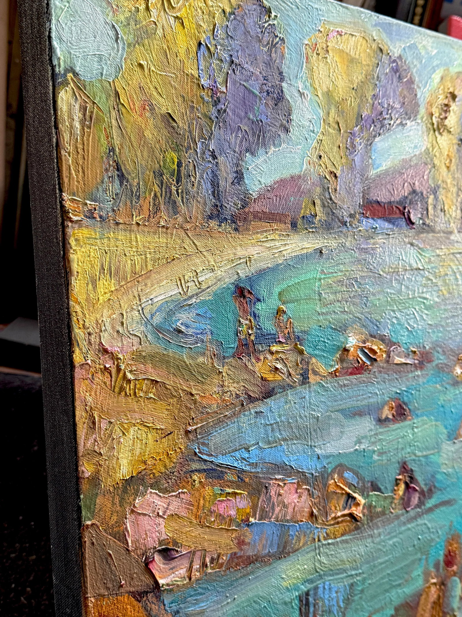 Painting Original Expressionist Berkeley Landscape Textured, Vibrant. Hartman - 3