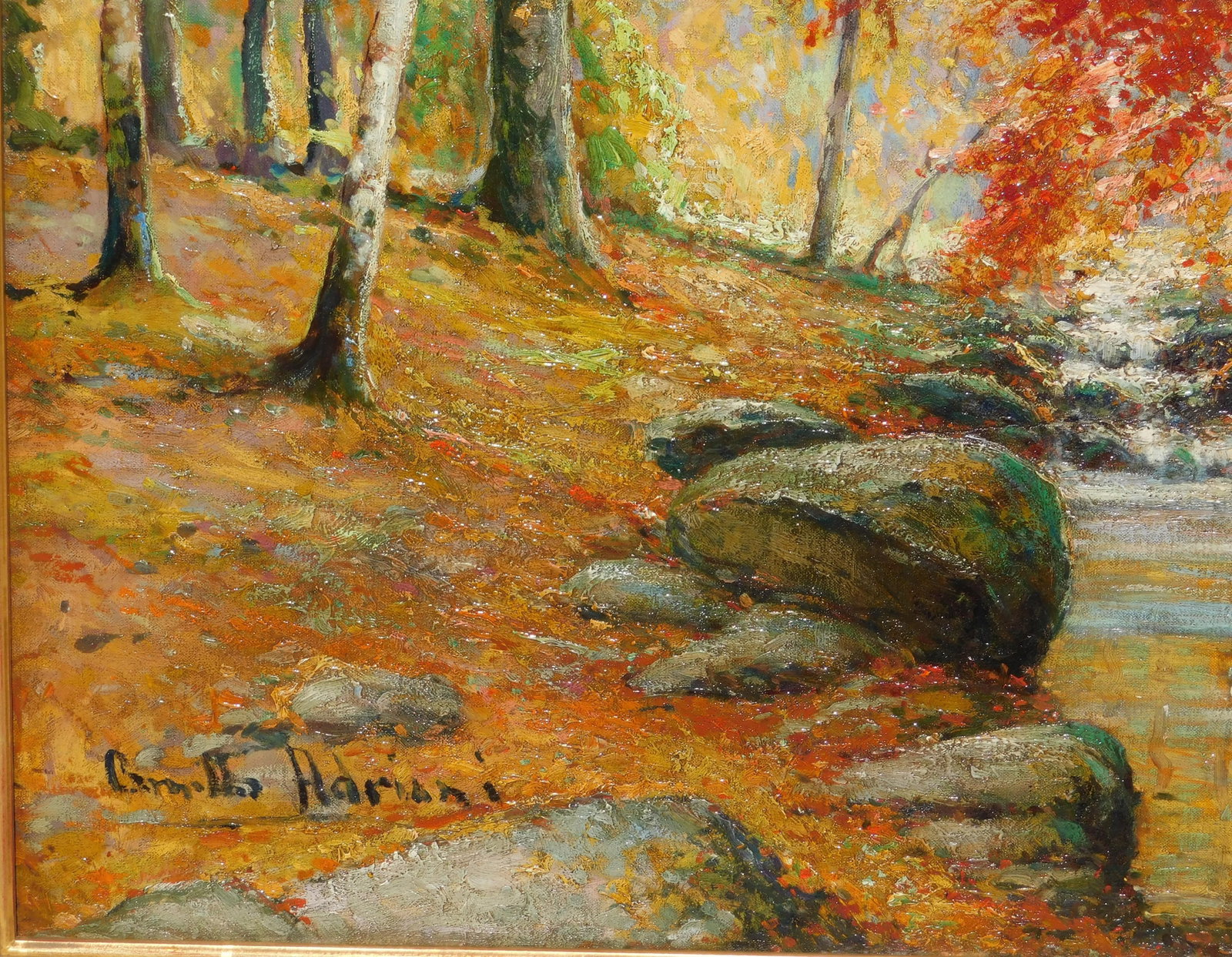 Camillo Adriani Vintage Oil Painting Impressionist Landscape Ma Artist B,1908 - 2