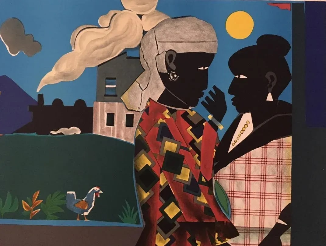 Romare Bearden, Artist - "The Conversation" Lithograph - 1979 - 6