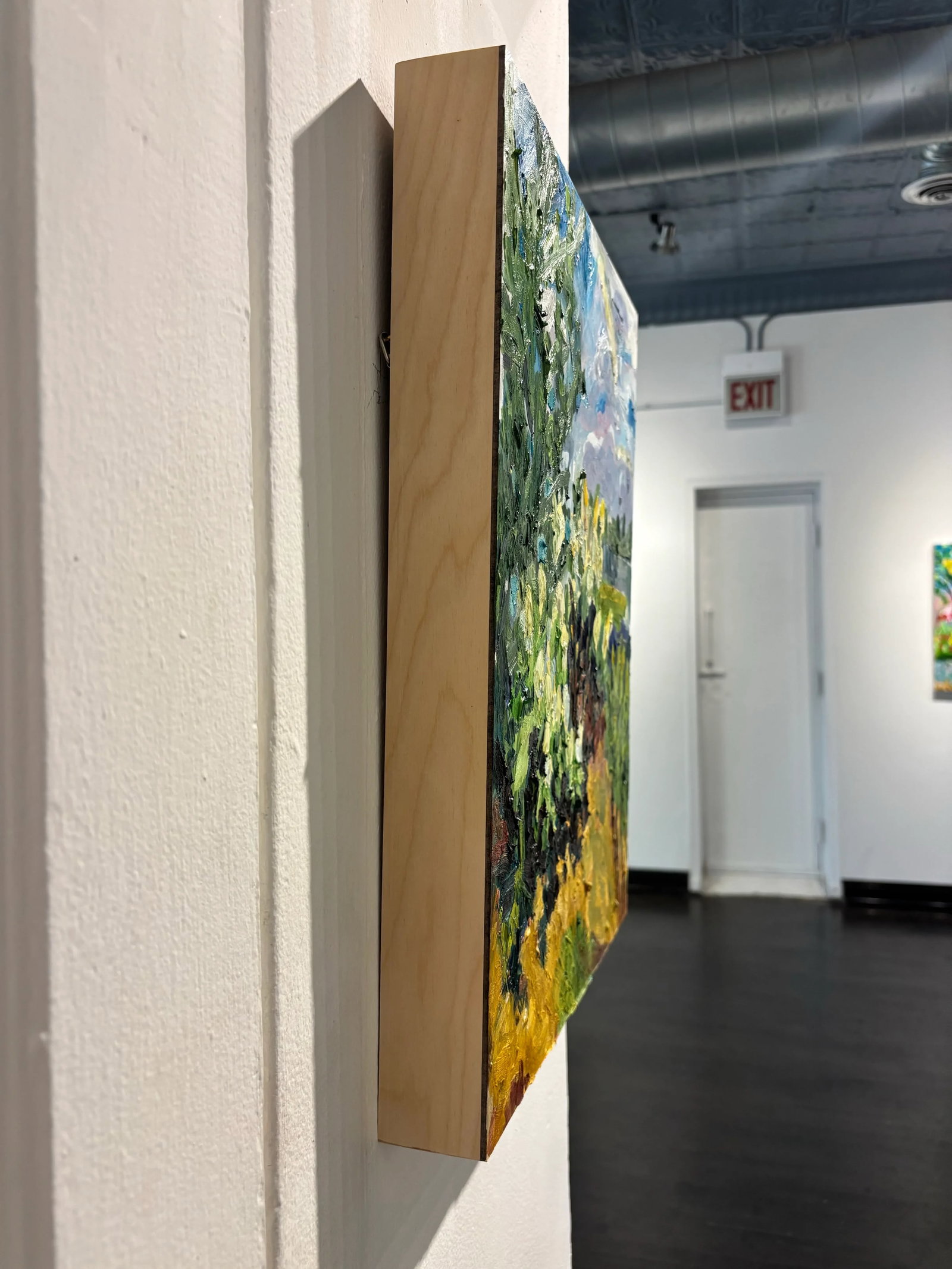 Contemporary Expressive and Vibrant Oil Painting on Board of Chicago Neighborhood Foliage by Tiffany - 3