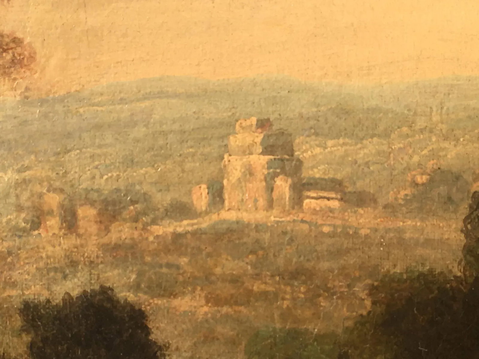 18th Century Old Master Style Landscape Oil Painting by Julius Caesar Ibbetson, Framed - 6