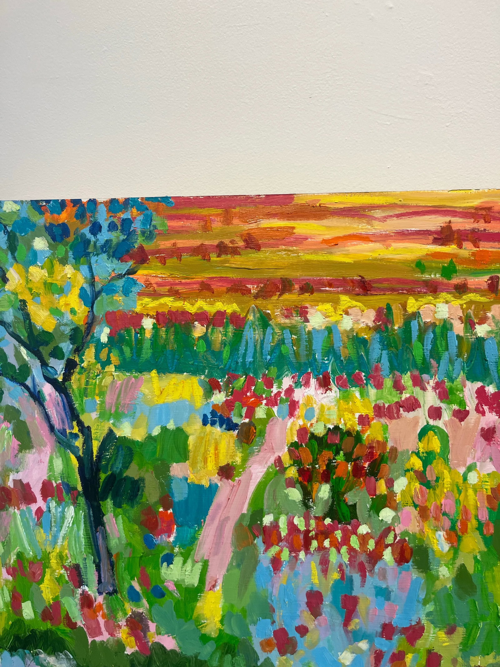 Contemporary Expressive and Vibrant Oil Painting on Linen of Gardenscape by Tiffany Stronsky - 3