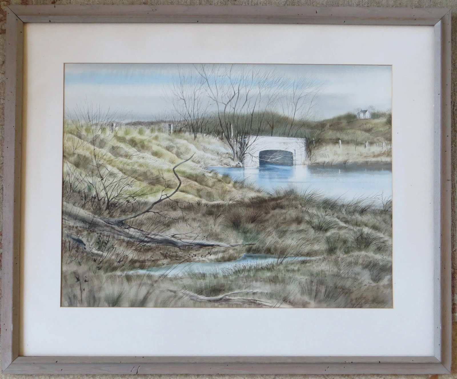 Mid 20th Century "Delaware Landscape" Watercolor Painting by Edward Lynam Grant, Framed - 3