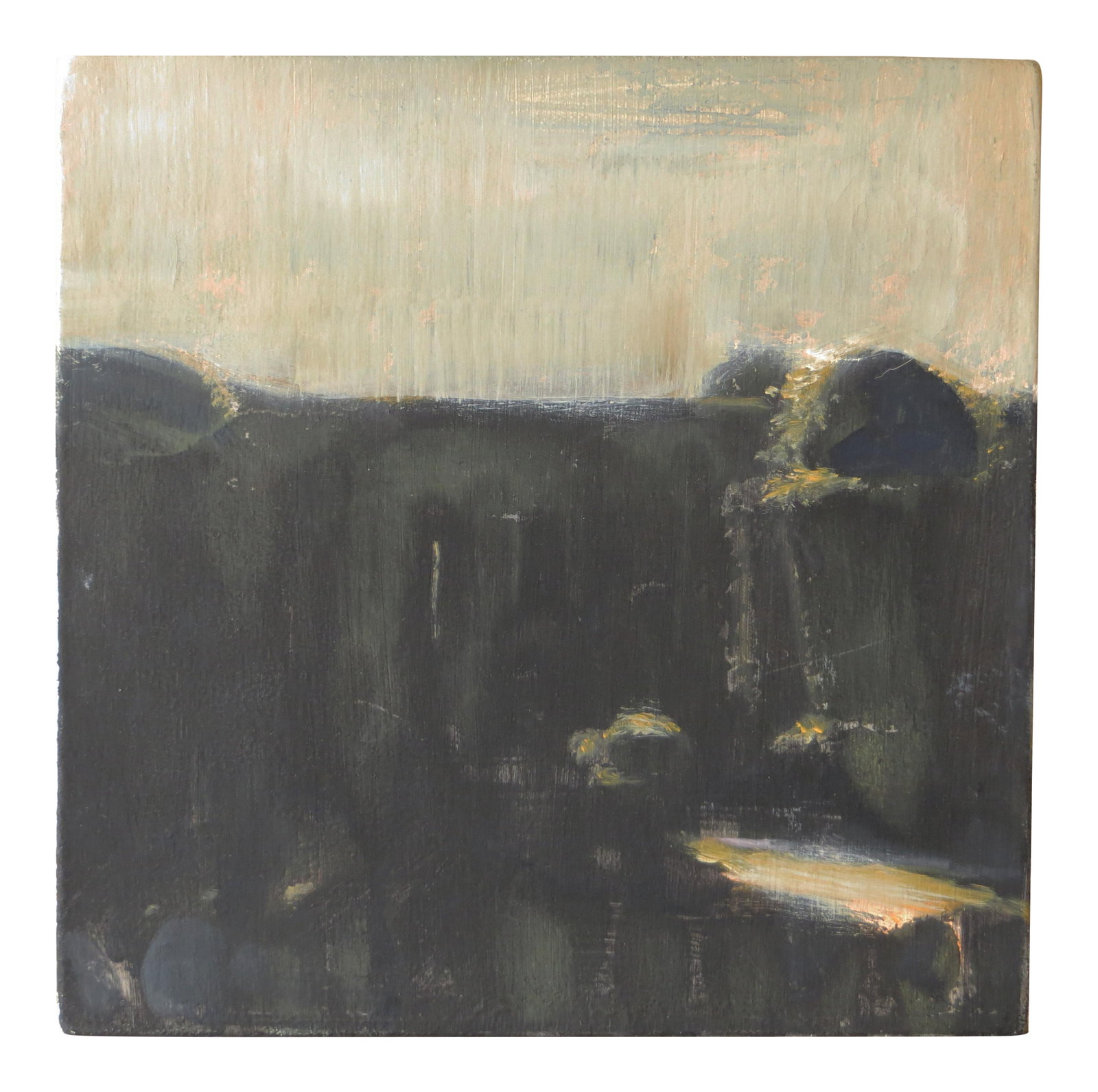 1996 "Umber Garden" Abstract Landscape Oil Painting by Stephanie Peek: Artist: Stephanie Peek - American (1940- ) Title: Umber Garden Year: 1996 Medium: Oil on Canvas Size: 10 x 10 inches Signature: Signed, dated, titled on reverse by the artist Condition: Excellent San 