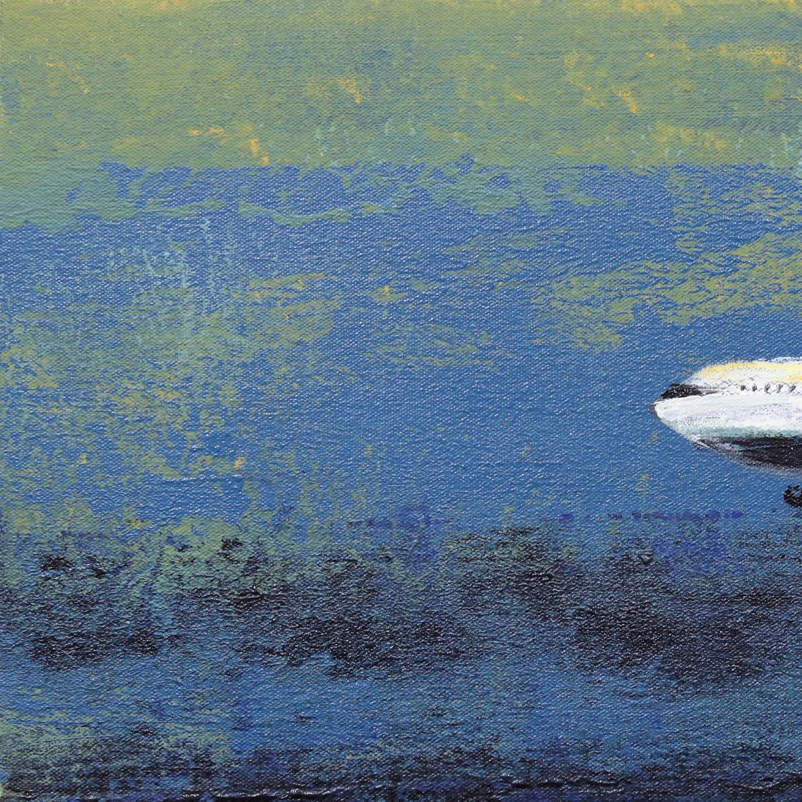 Foxtrot Bravo - Contemporary Realist Acrylic Airplane Sky Travel Skyscape Painting by Kathleen Keife - 4