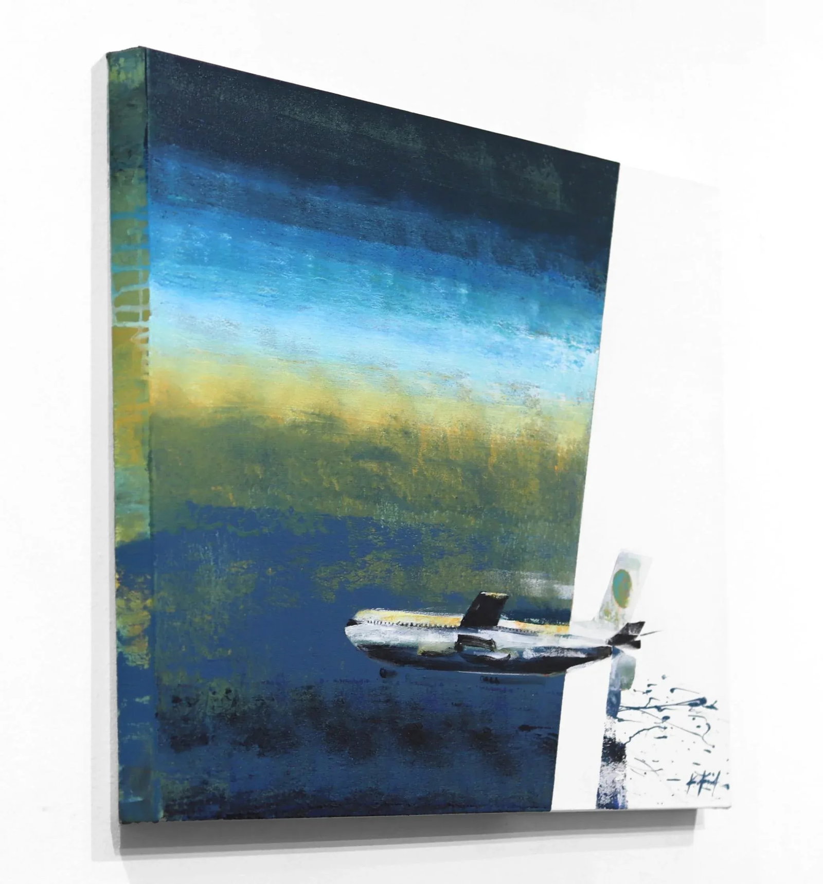 Foxtrot Bravo - Contemporary Realist Acrylic Airplane Sky Travel Skyscape Painting by Kathleen Keife - 6