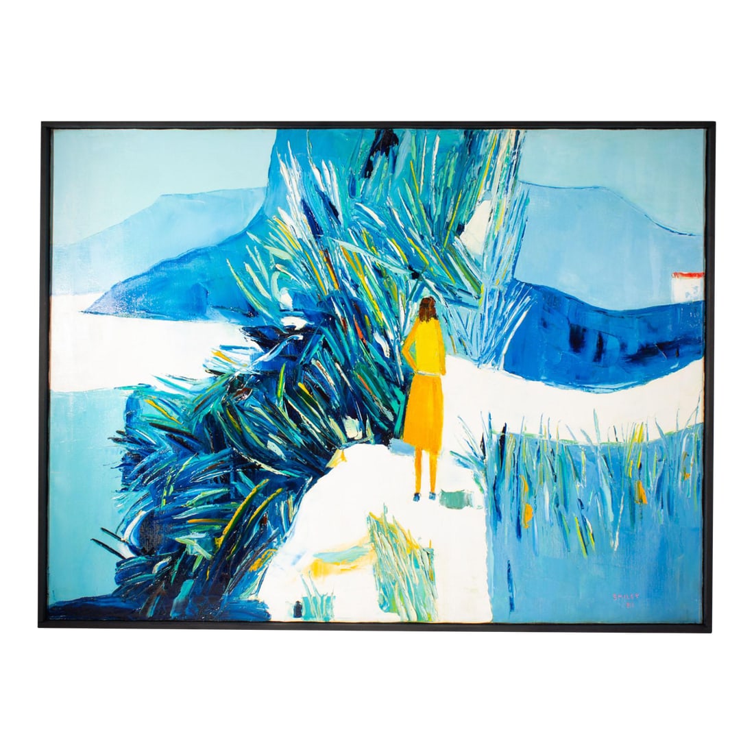 1981 Oil on Canvas Abstract Painting by Sidney Smiley (1 of 8)