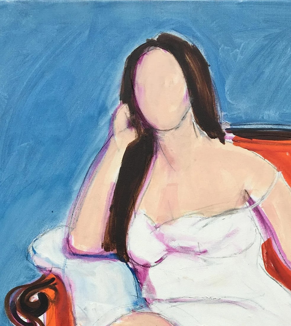 Seated Woman Ii, Oil on Canvas, Woman Seated Contemporary Painting - 2