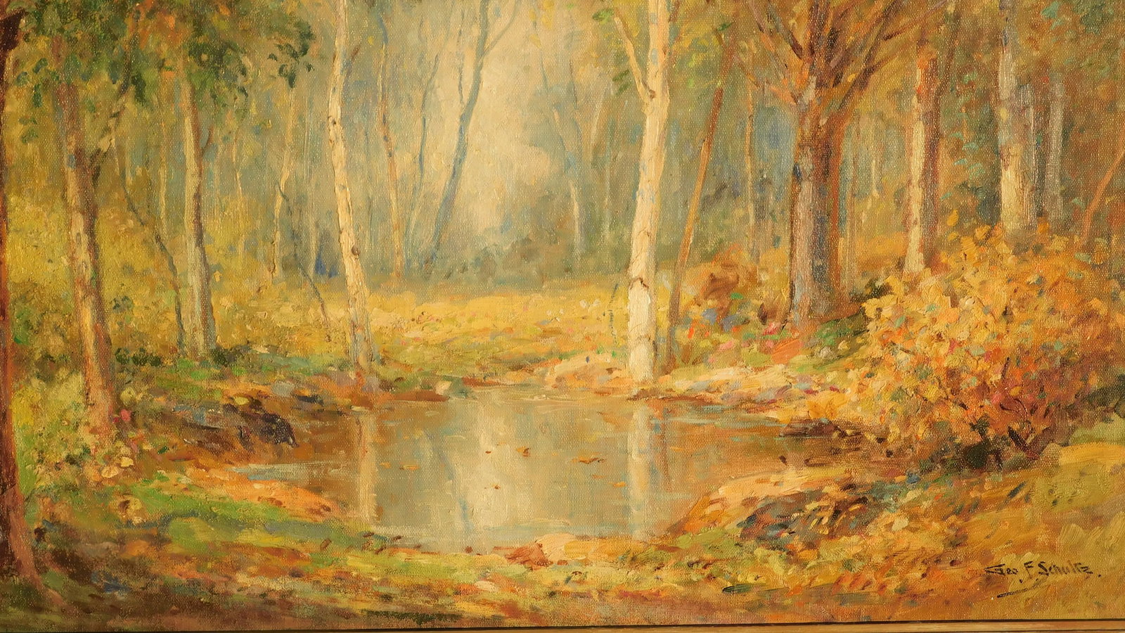 George Schultz, Early Illinois Artist, Oil/Canvas 24 X 36 - 2
