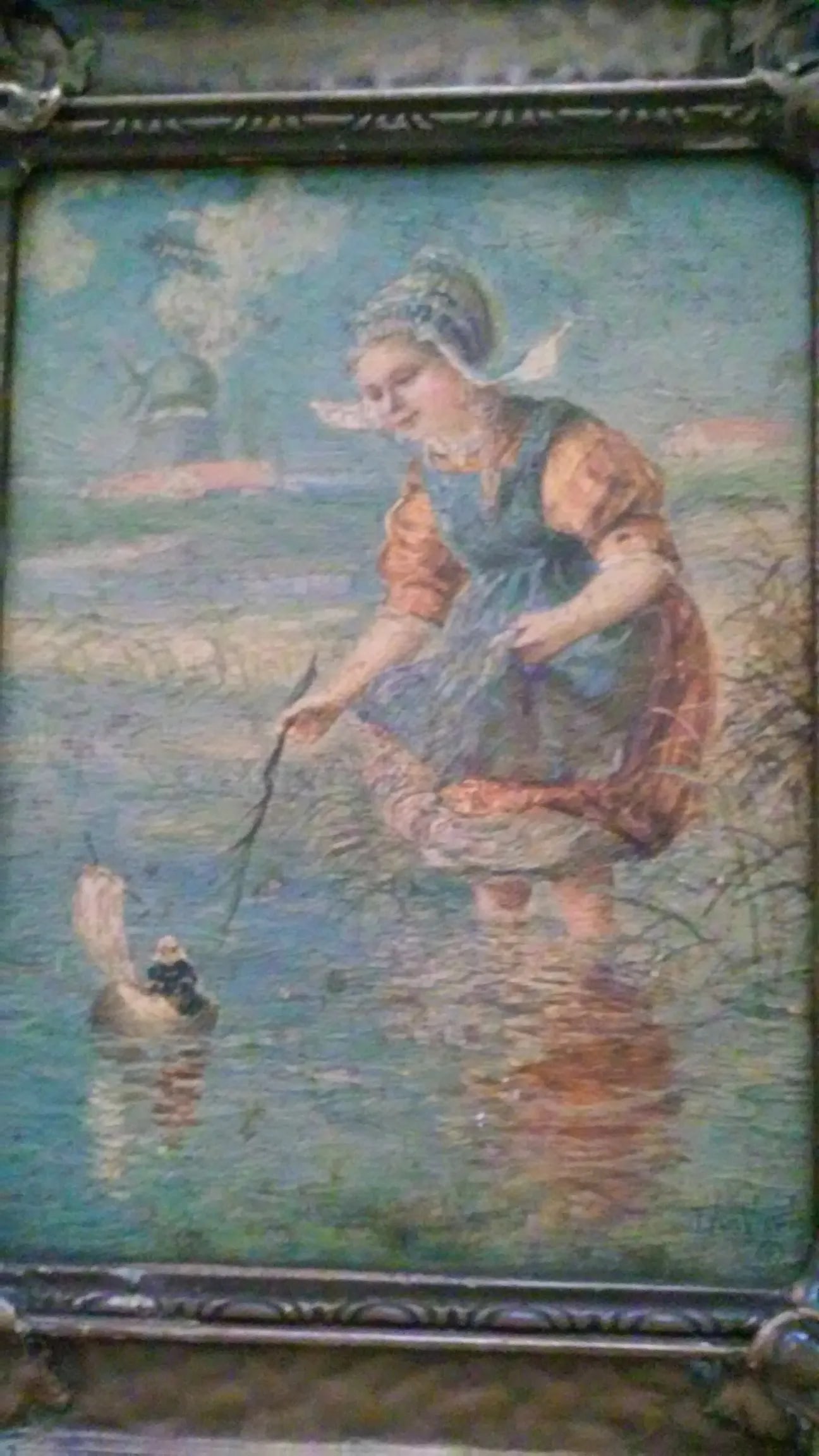 Late 19th Century Dutch Figurative Landscape Oil Painting by Francis William Van Vreeland, Framed - 5