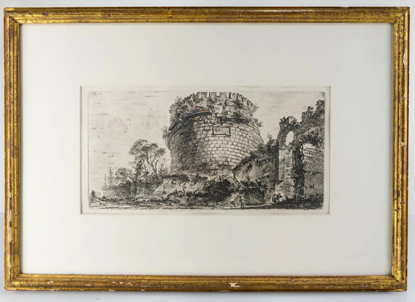 Mid 18th Century Architectural Italian Copper Plate Engraving by Giovanni Battista Piranesi, Framed - 11