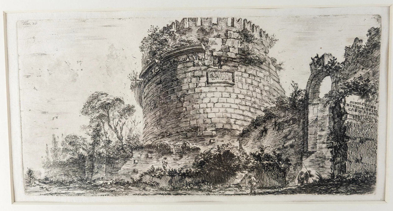 Mid 18th Century Architectural Italian Copper Plate Engraving by Giovanni Battista Piranesi, Framed - 2