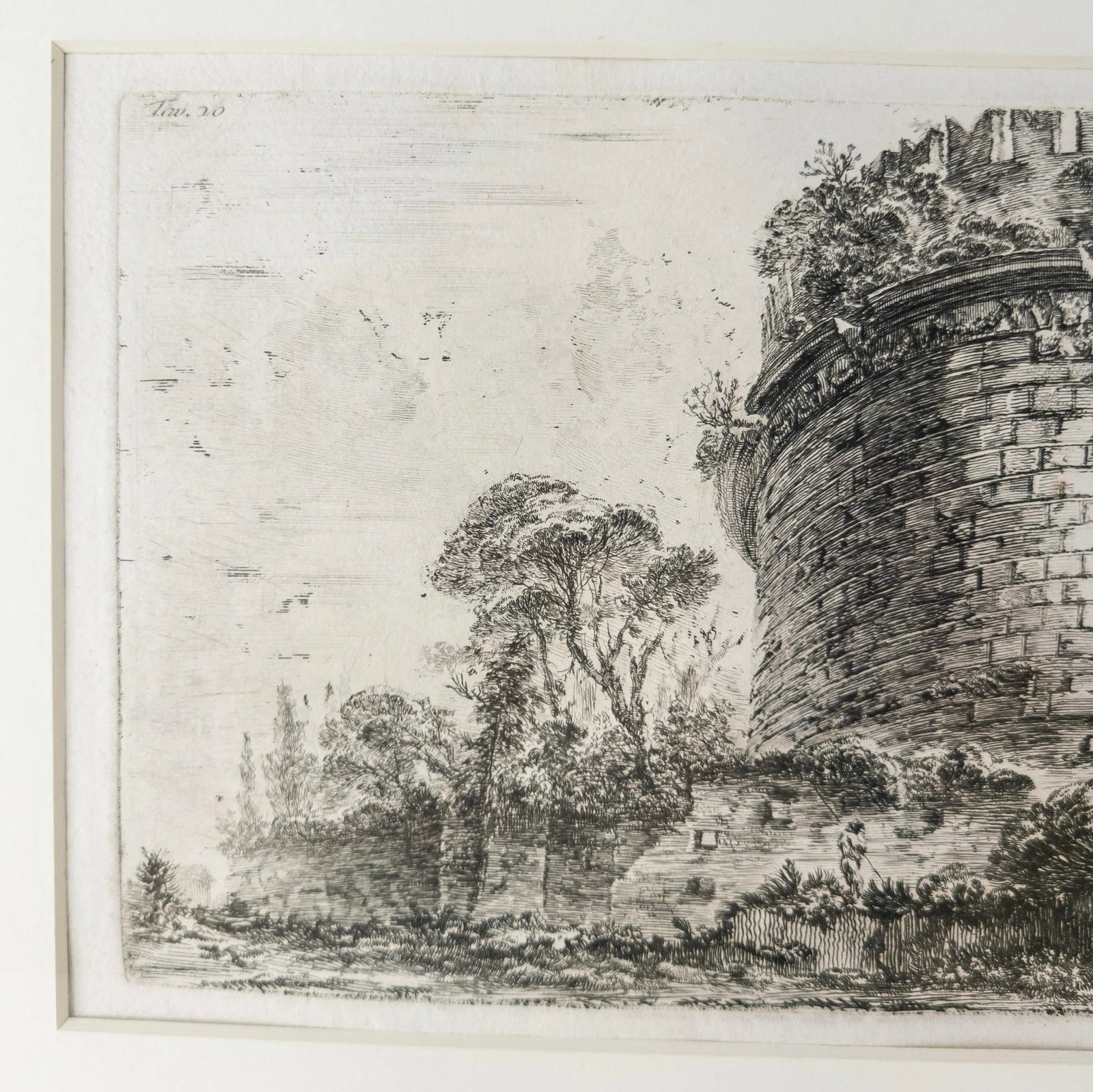 Mid 18th Century Architectural Italian Copper Plate Engraving by Giovanni Battista Piranesi, Framed - 3