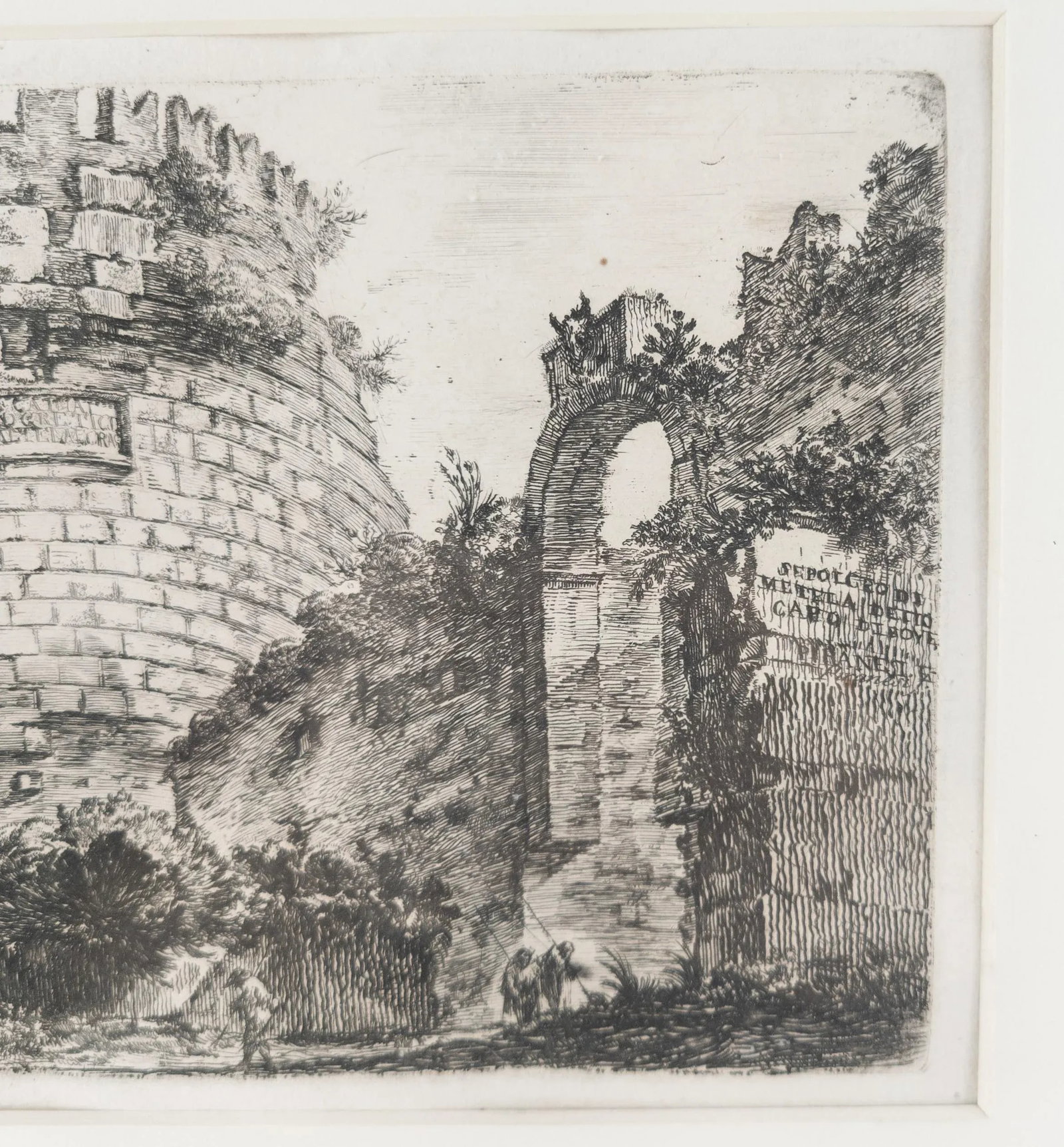 Mid 18th Century Architectural Italian Copper Plate Engraving by Giovanni Battista Piranesi, Framed - 5