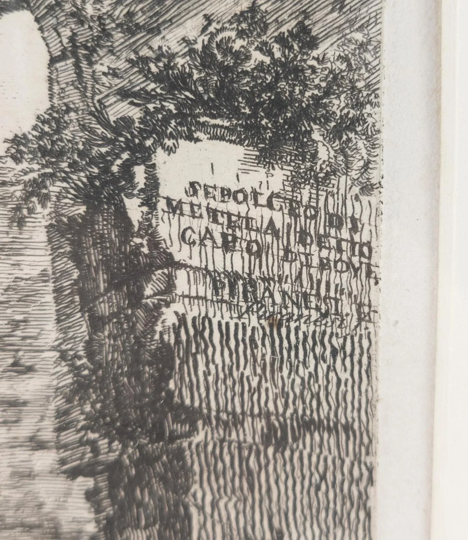 Mid 18th Century Architectural Italian Copper Plate Engraving by Giovanni Battista Piranesi, Framed - 6