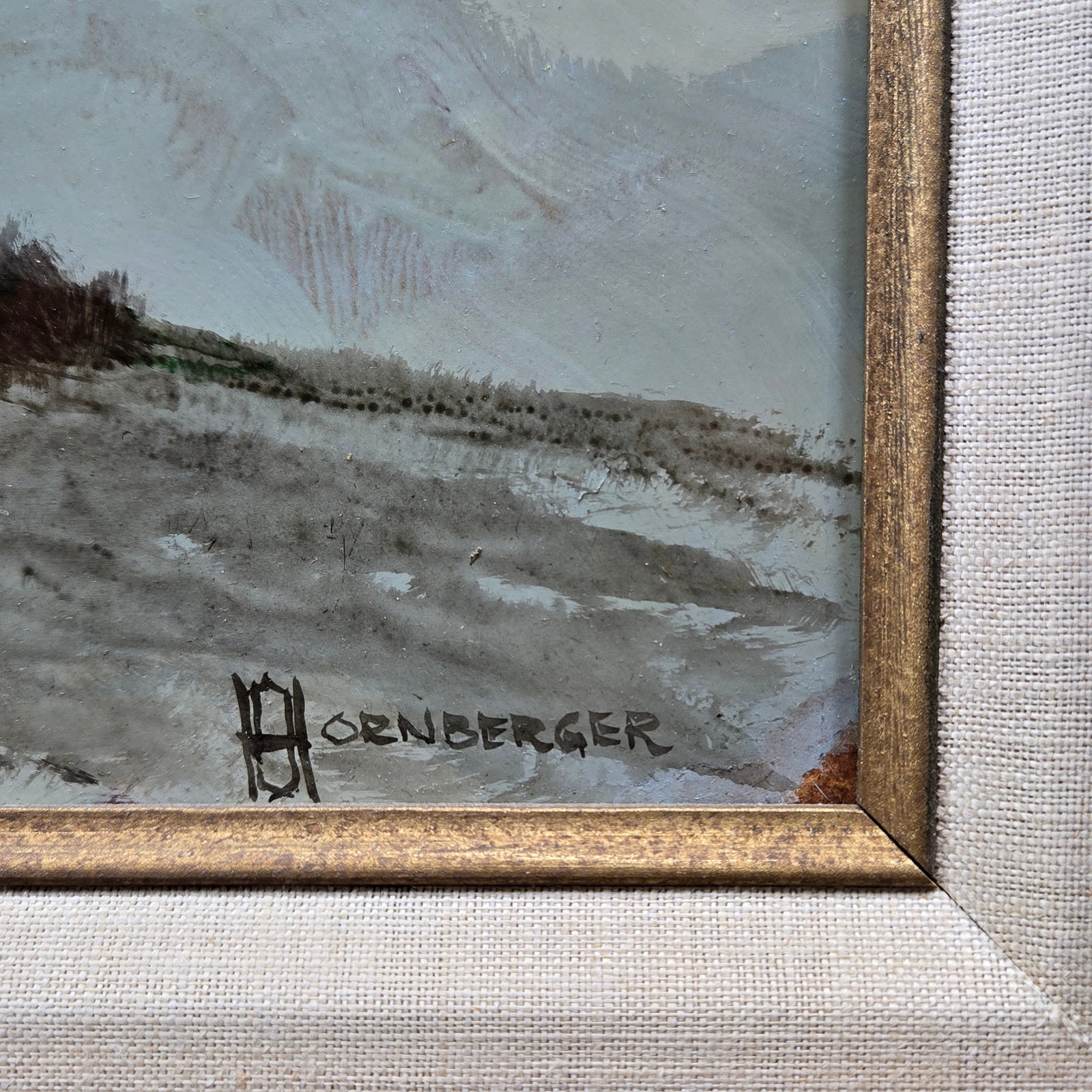 Mid 20th Century Field Landscape Painting by Don Hornberger, Framed - 5