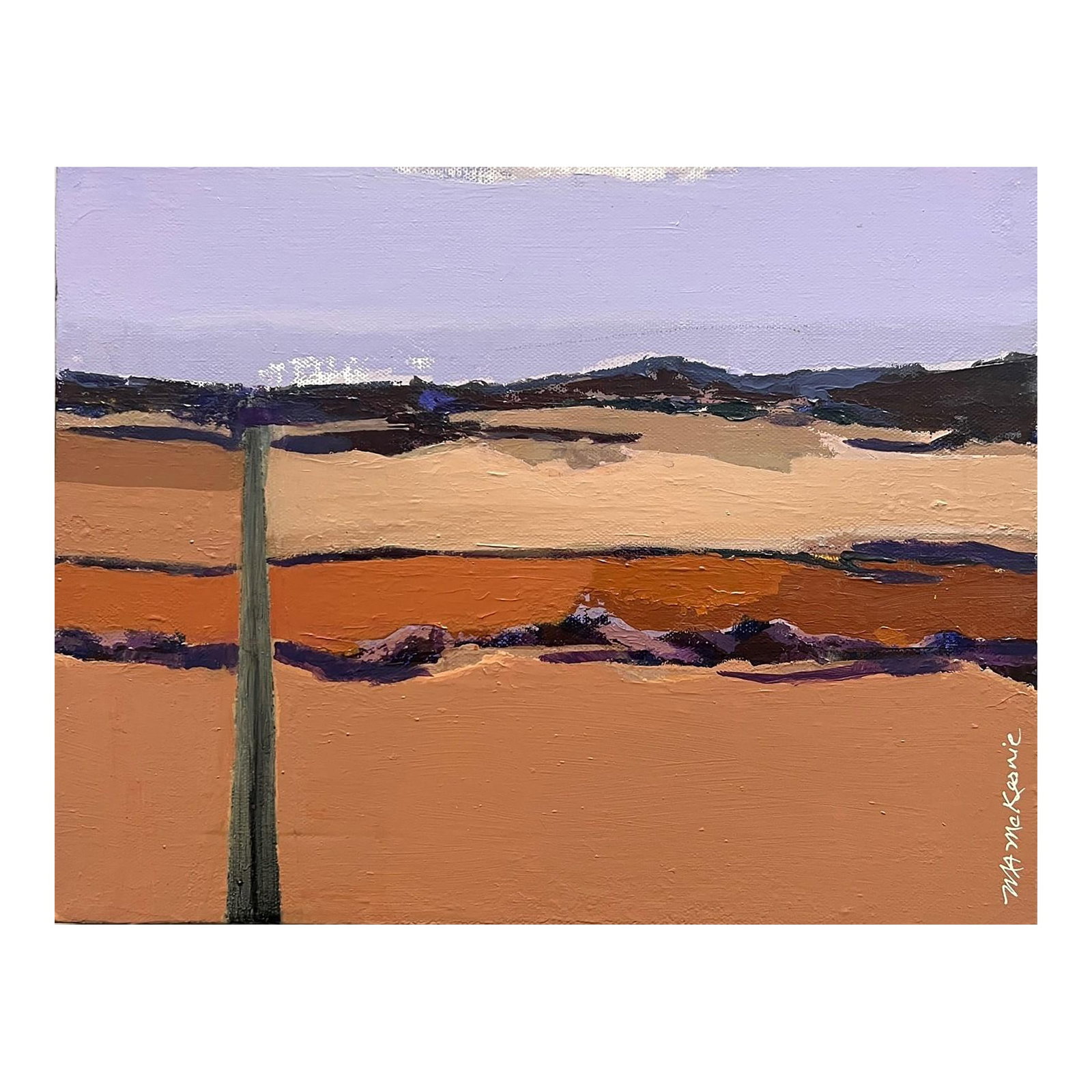 "Colorfield" Contemporary Impressionist Landscape in Oranges and Purples by Mill Valley Artist Mary: One in a series of landscapes in which the goal was to explore various palettes. Condition: Imperfections: No Imperfections Condition Notes: Original (New) - Mint Origin: United States Materials