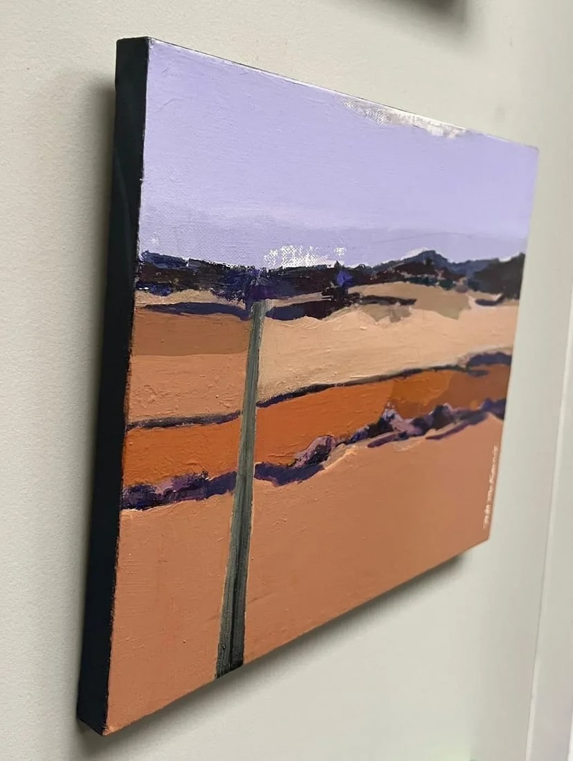 "Colorfield" Contemporary Impressionist Landscape in Oranges and Purples by Mill Valley Artist Mary - 2