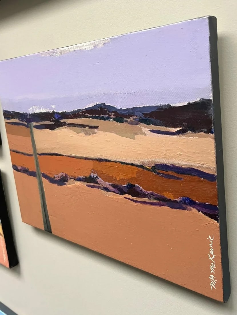 "Colorfield" Contemporary Impressionist Landscape in Oranges and Purples by Mill Valley Artist Mary - 3