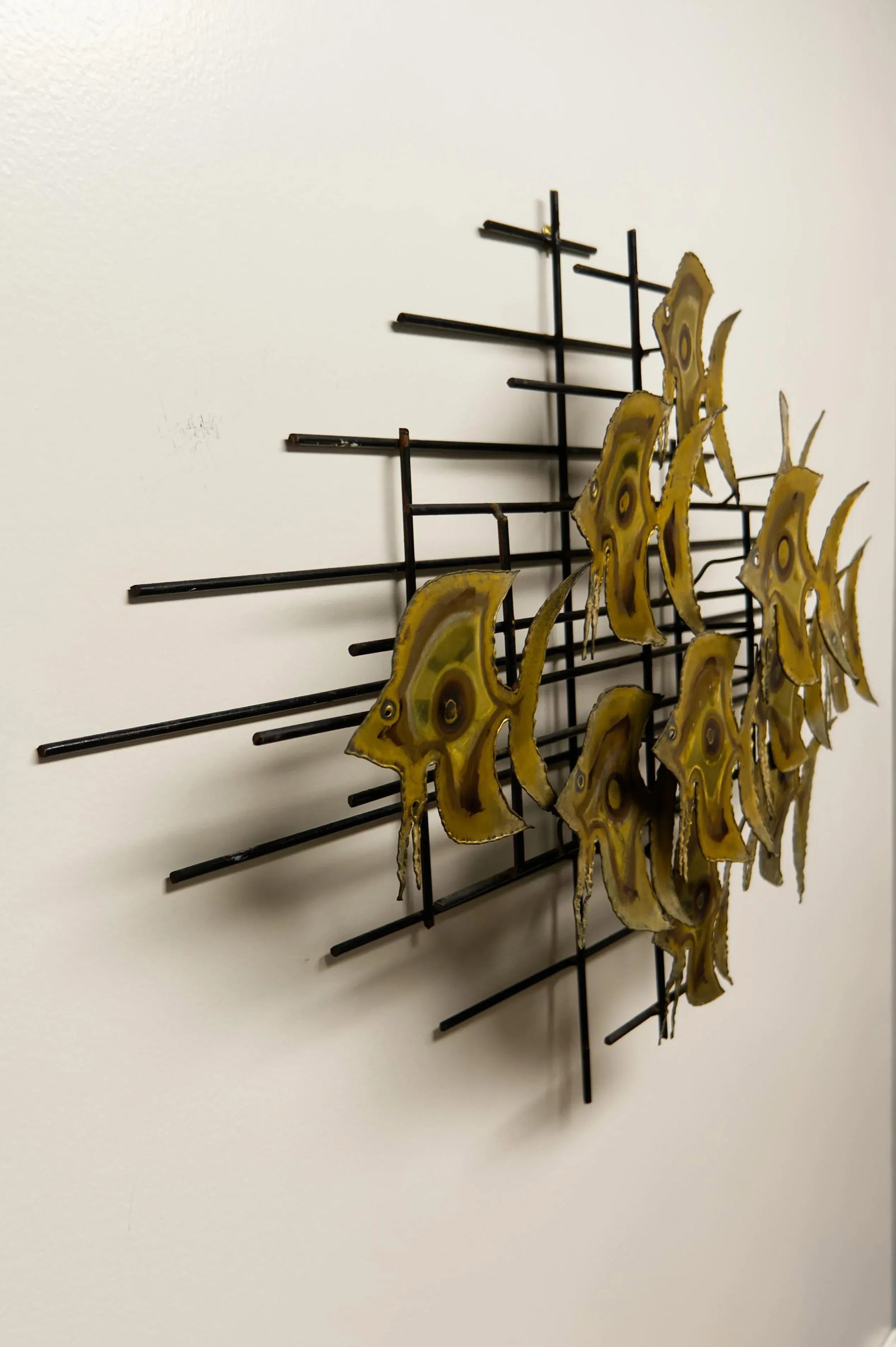 Bergasse Style Mid Century Modern School of Fish Wall Sculpture - 2