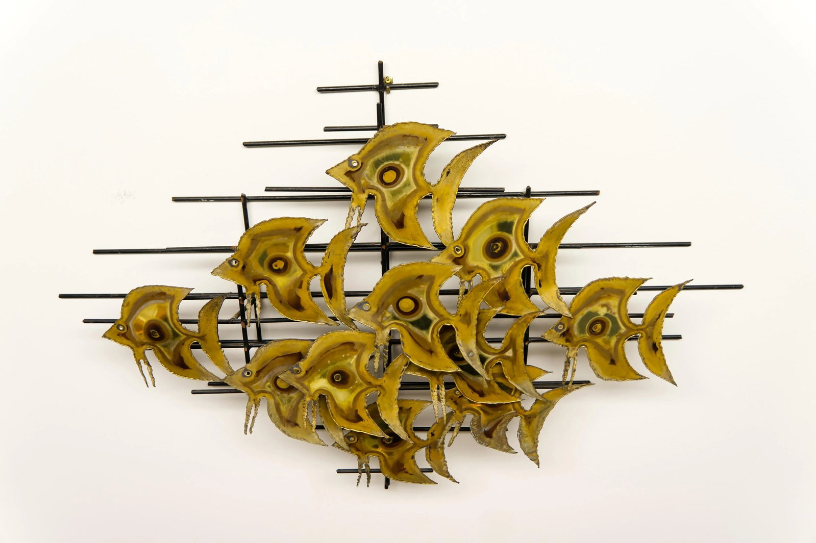 Bergasse Style Mid Century Modern School of Fish Wall Sculpture - 4