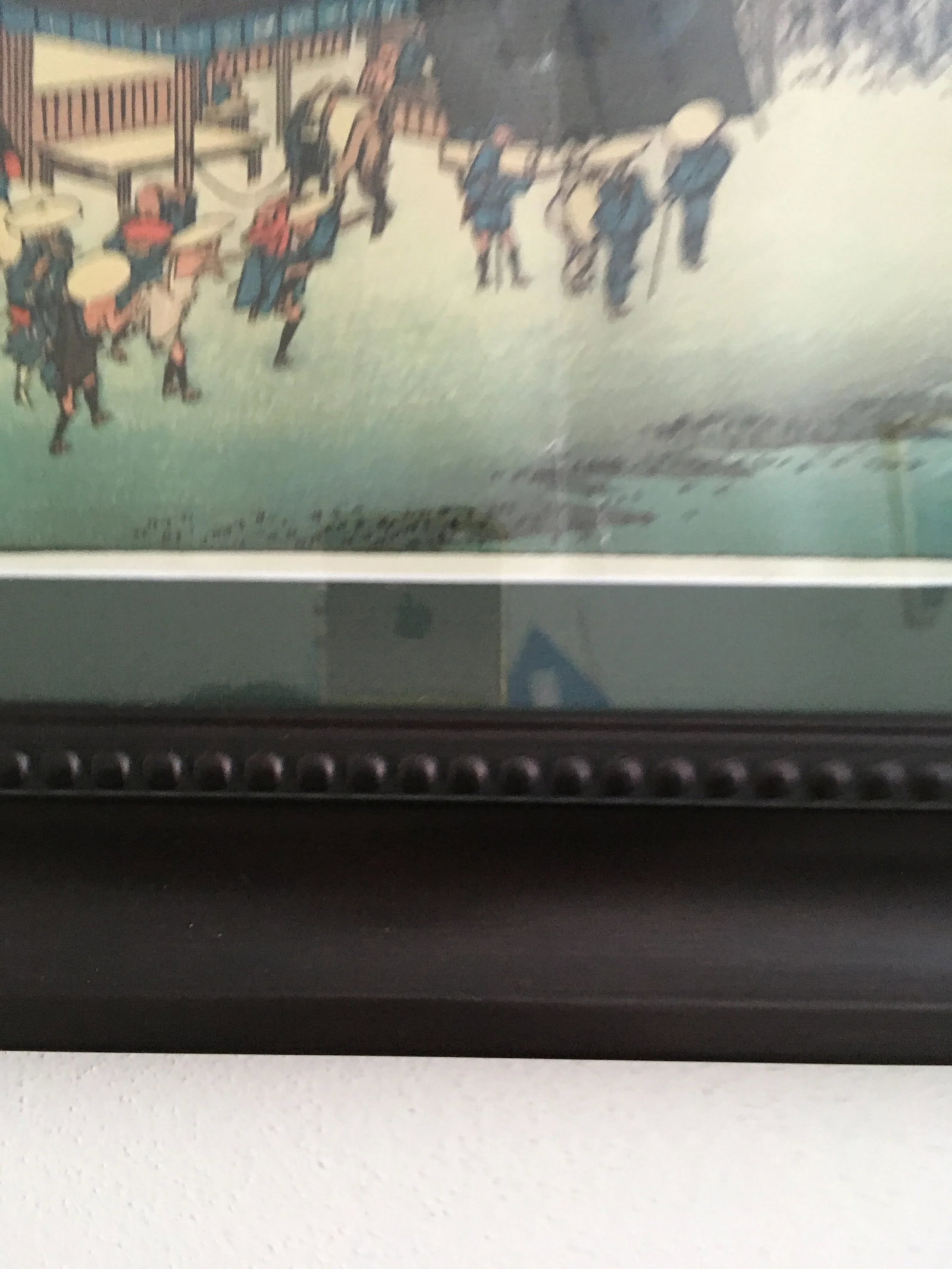 1950s "Tokaido Gojuusantsugi, Ishibe" Japanese Reproduction Print After Utagawa Hiroshige, Framed - 7