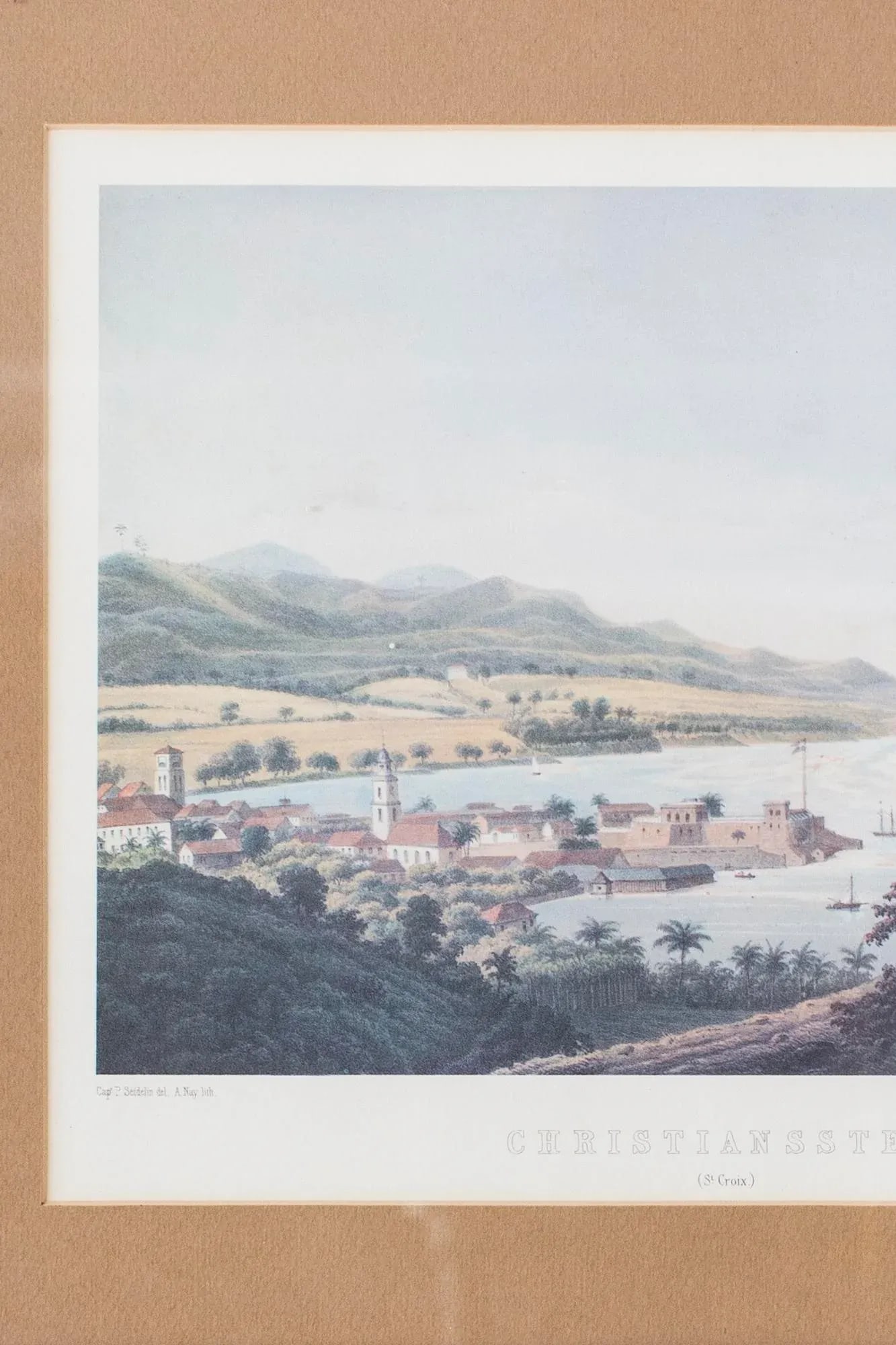 Late 20th Century "Christianssted" Reproduction Print, Framed - 2