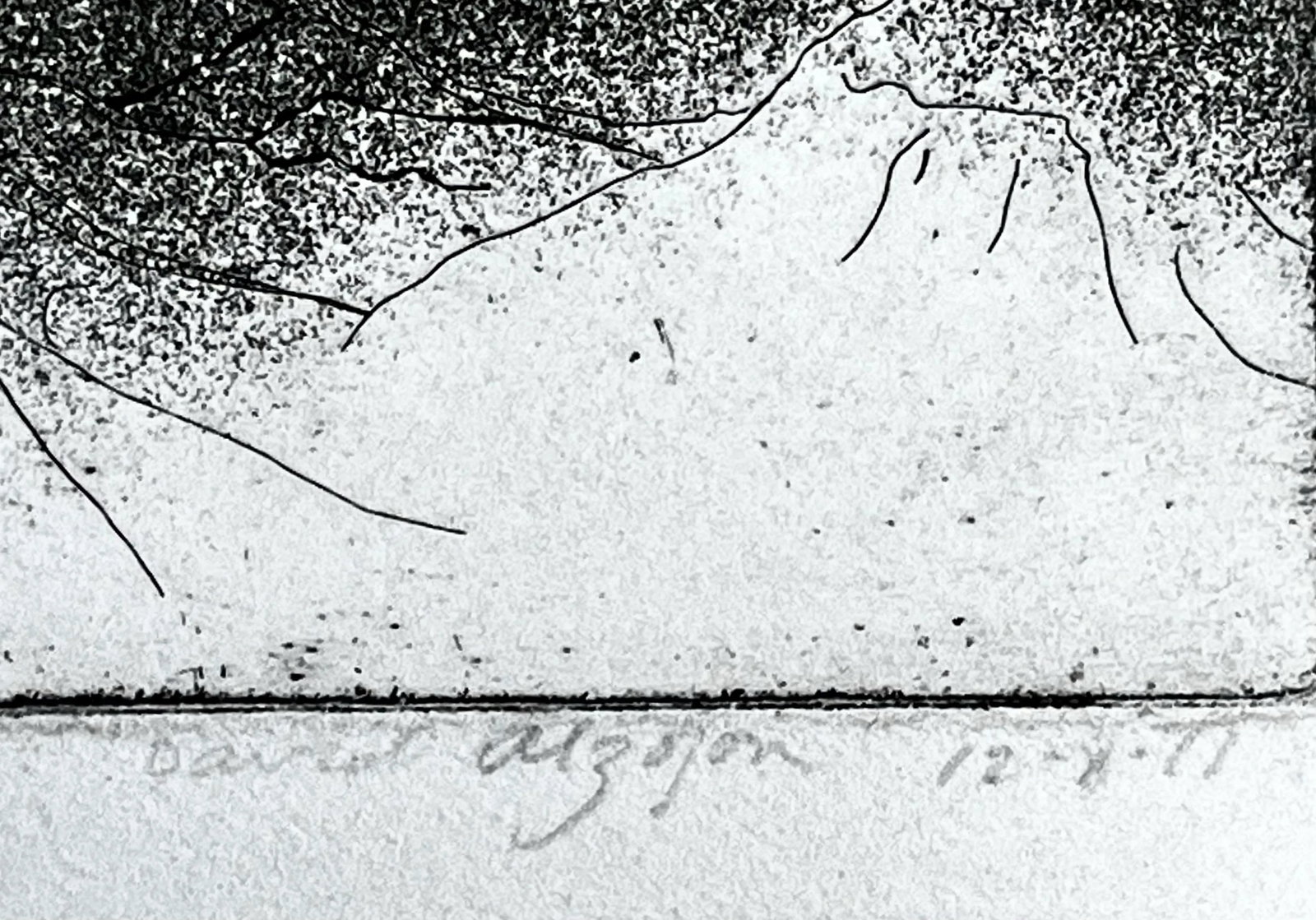 Vintage Abstract Landscape Etching Artist Proof - 7