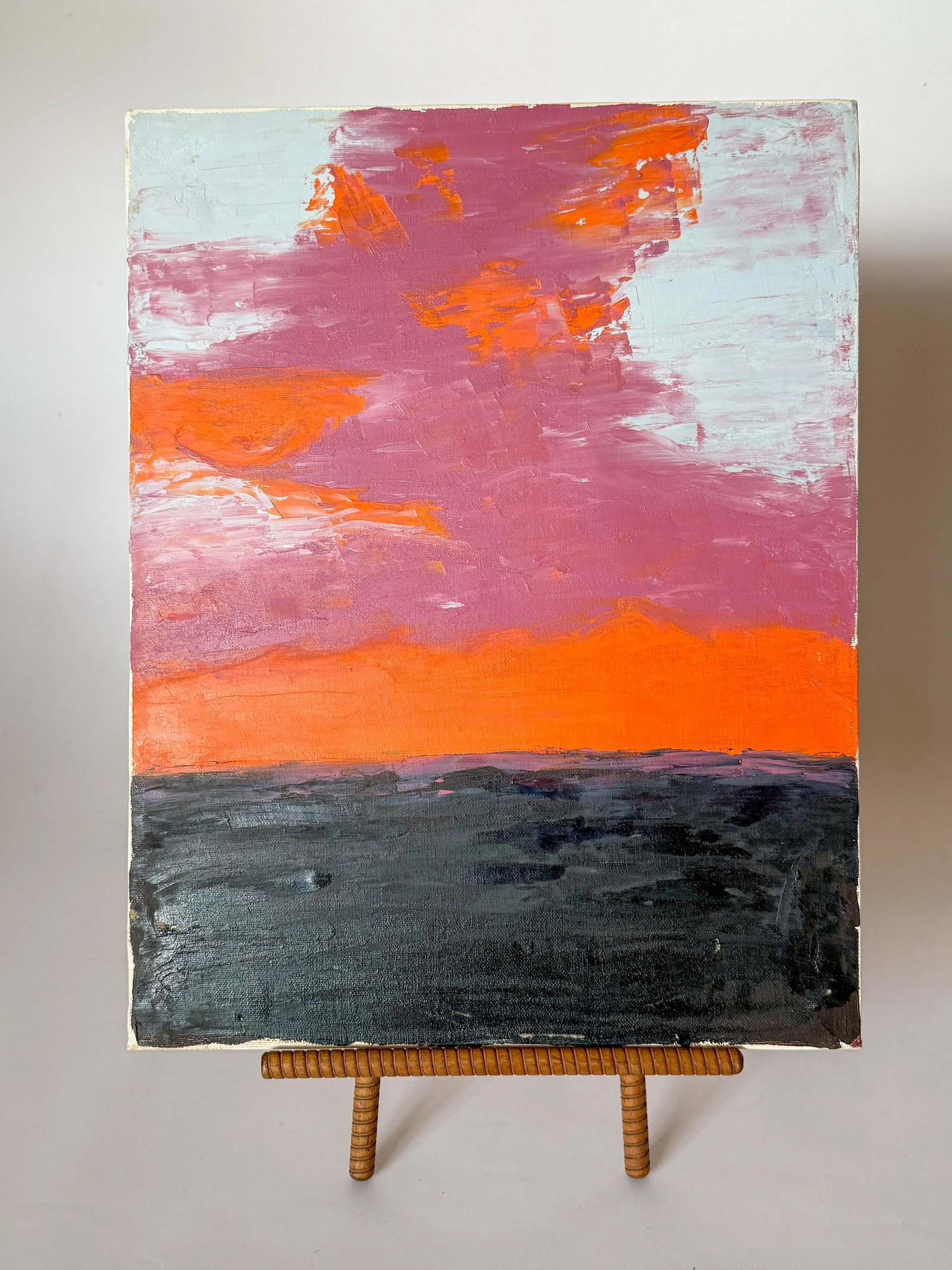 Sunset Landscape Acrylic Painting on Canvas, 14x18 - 2