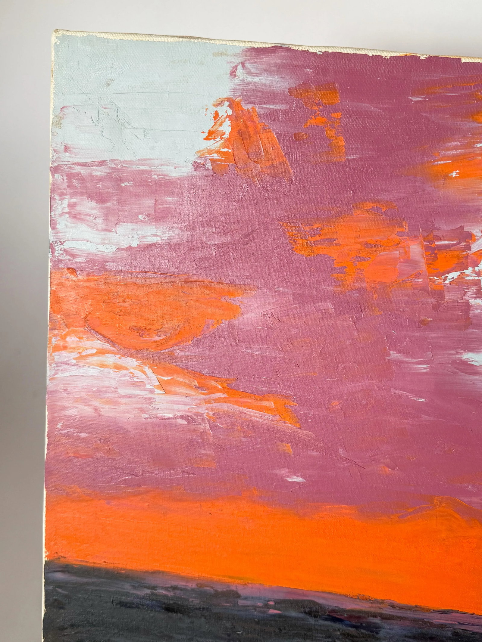 Sunset Landscape Acrylic Painting on Canvas, 14x18 - 3