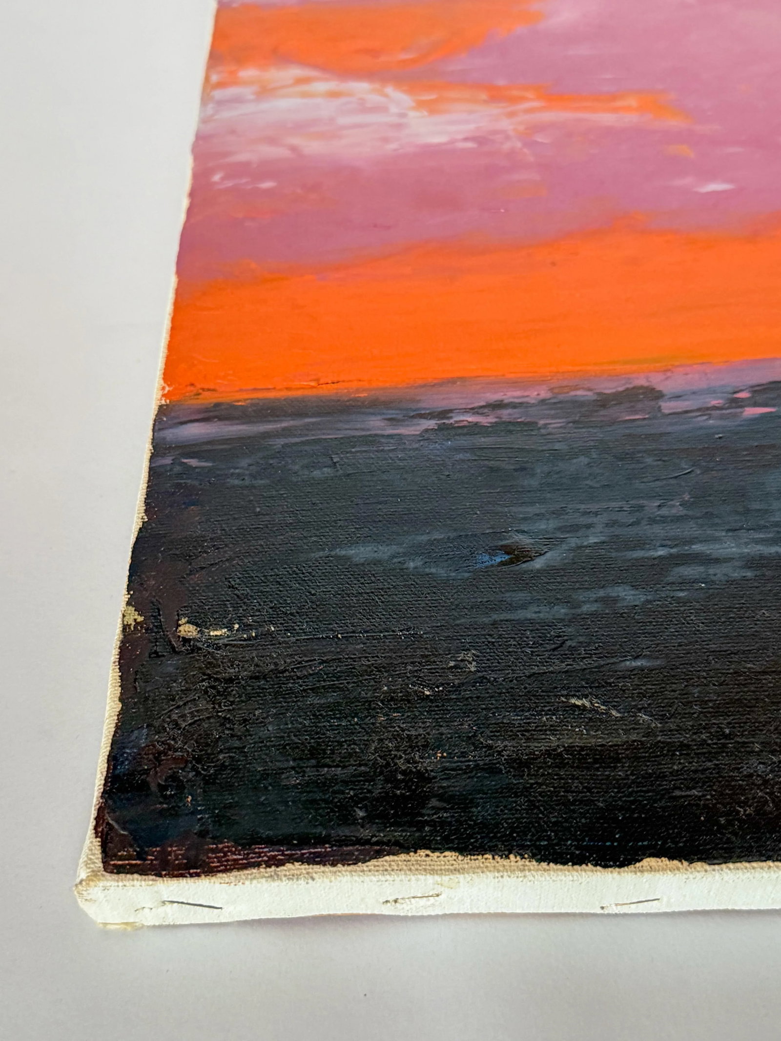 Sunset Landscape Acrylic Painting on Canvas, 14x18 - 5