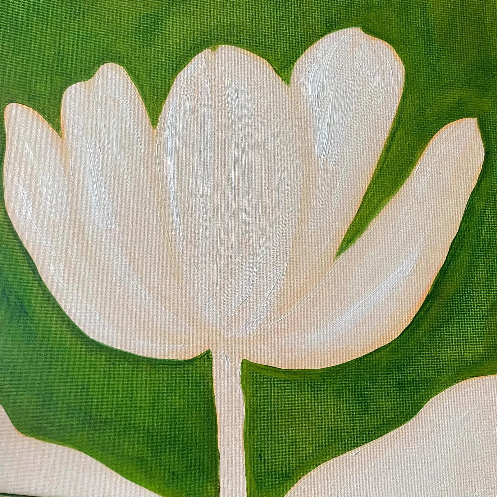Contemporary Modern Tulip Flower Painting - Handpainted Oil Art - Framed Original Fine Painting - 2
