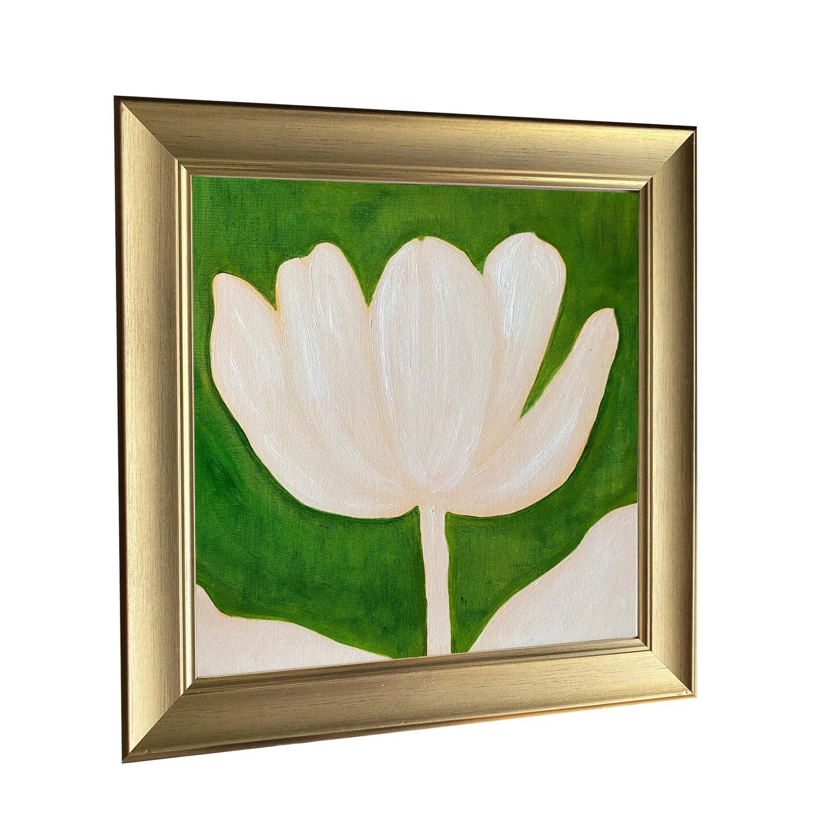 Contemporary Modern Tulip Flower Painting - Handpainted Oil Art - Framed Original Fine Painting - 4