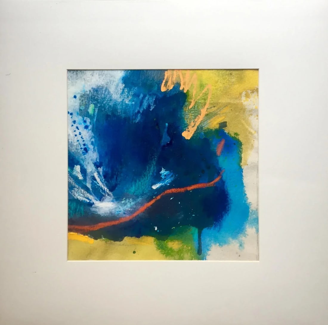 Modern Orgsnic Blue Abstract Expressionist Painting Titled "H20 Pure" - 2