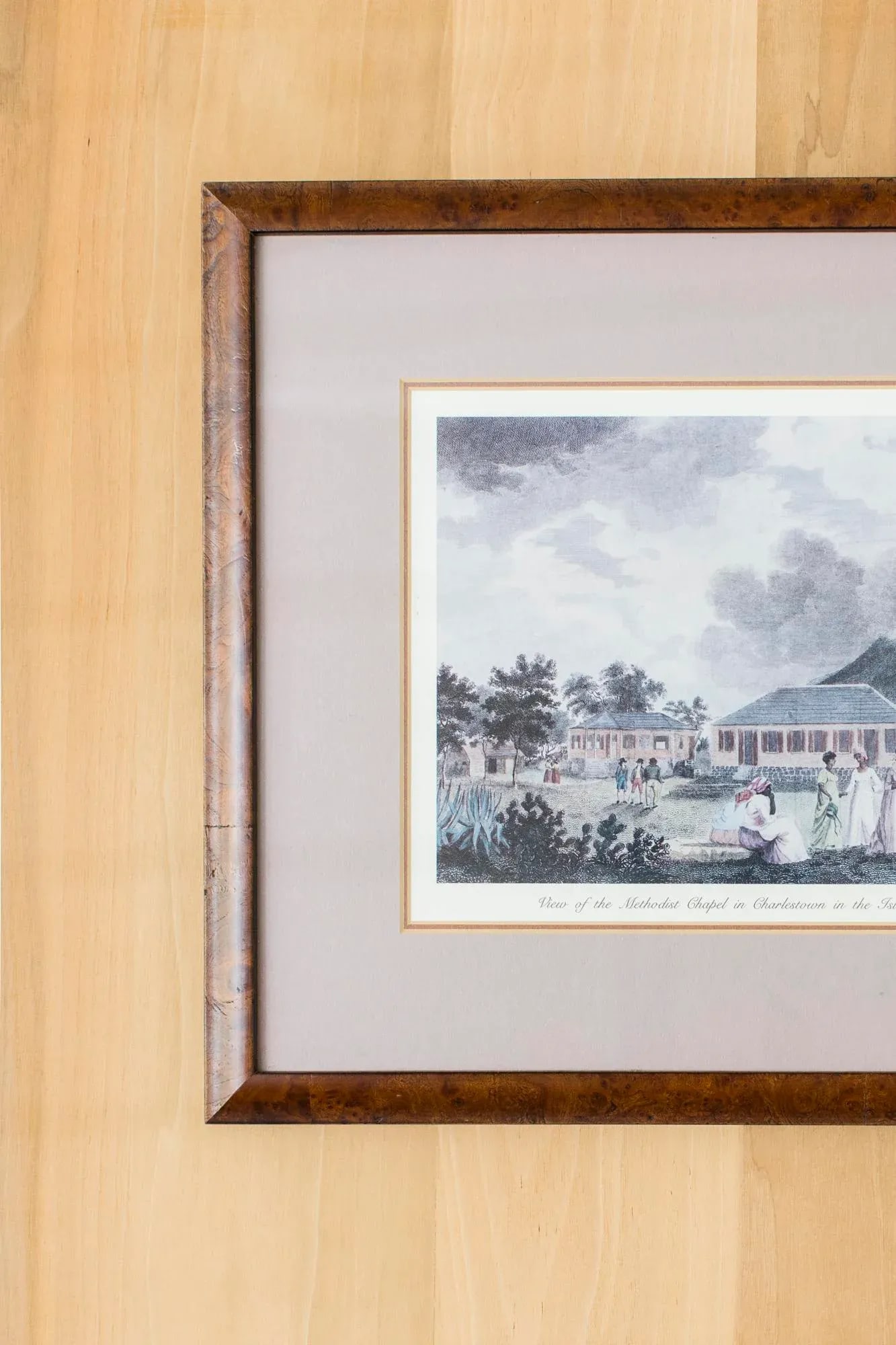 1990s "Methodist Chapel in Charlestown" Architectural Reproduction Print, Framed - 3