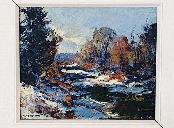 Mid 20th Century Winter Landscape Oil Paintings by W.E. Griffiths, Framed - Set of 4 - 5
