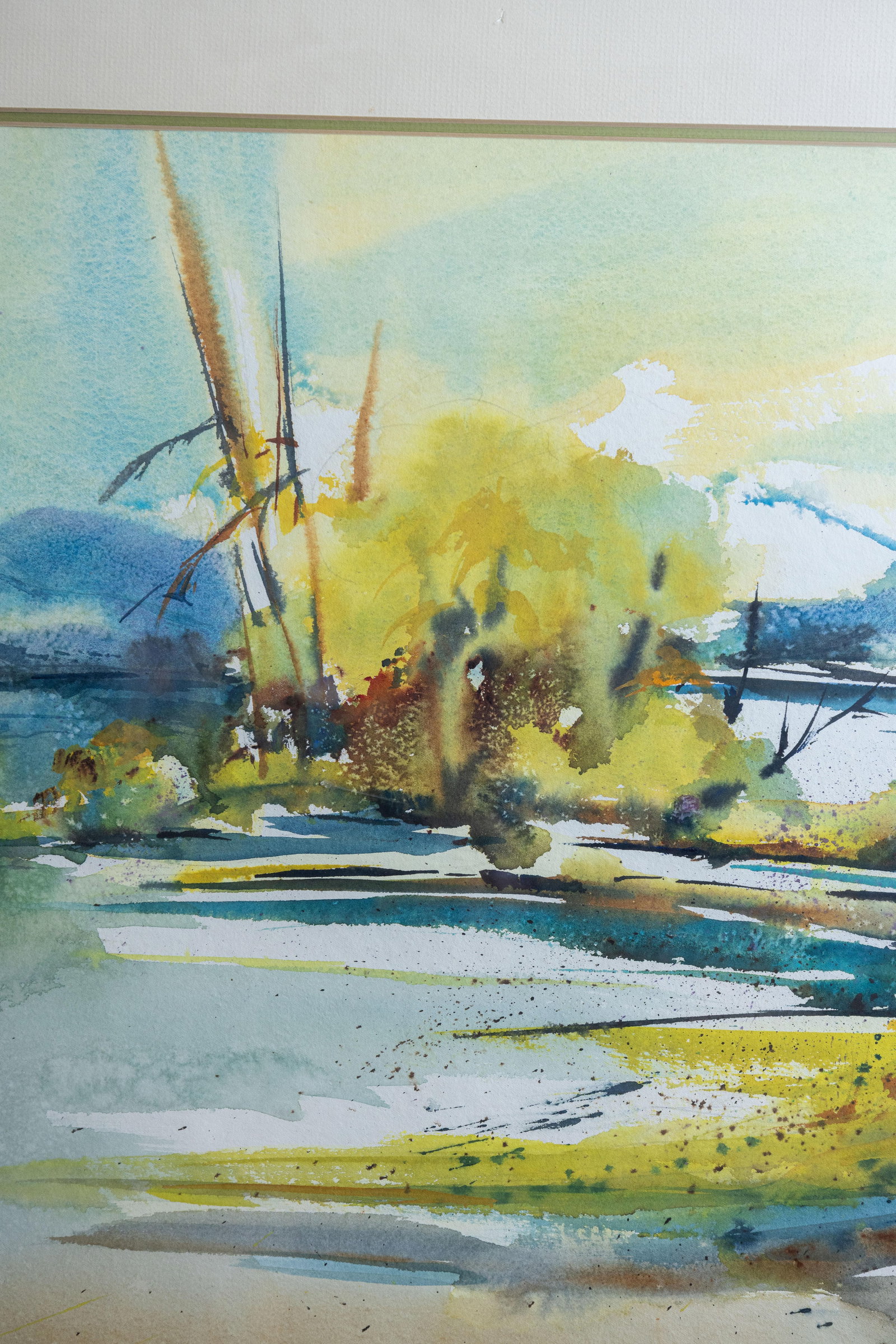 Mid-Century Abstracted Watercolor Landscape Painting by Madeline Bohanon - 7