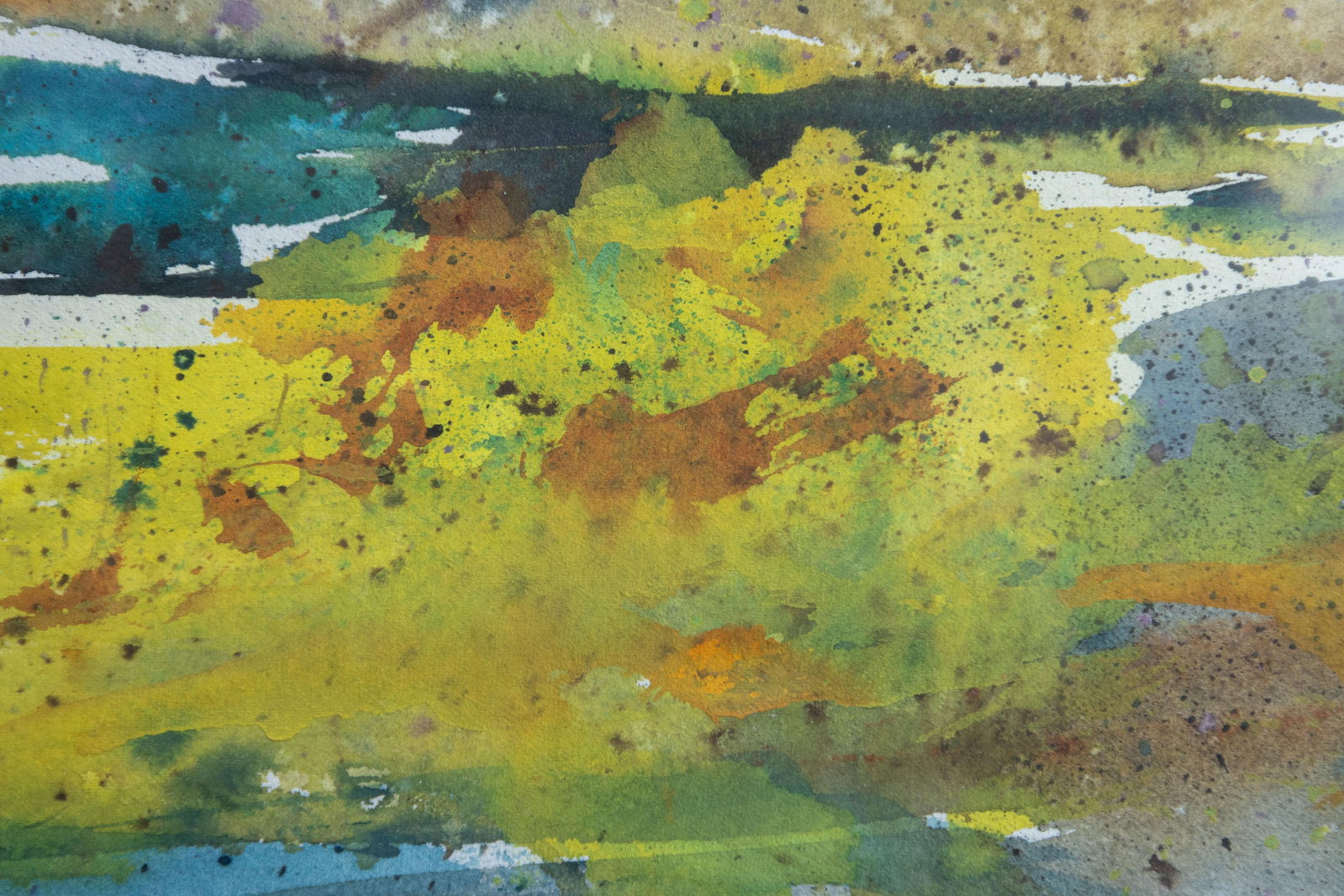 Mid-Century Abstracted Watercolor Landscape Painting by Madeline Bohanon - 9