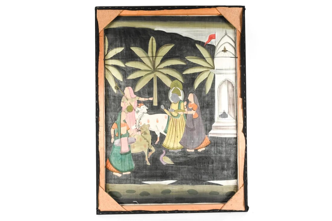 Mid-20th Century Indian Hand-Painted Silk Tapestry - 3