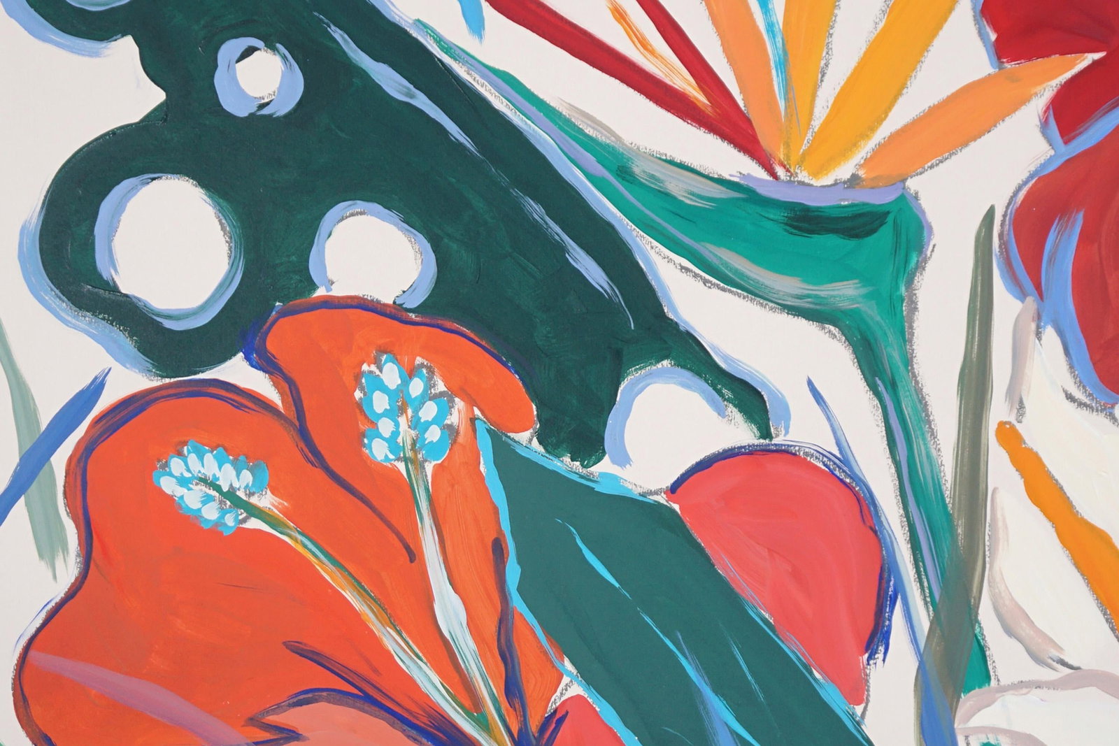 2025, Lush Botanical, Illustration Style Diptych of Tropical Abundance, Acrylic Painting on Watercol - 8