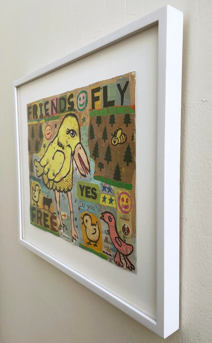"Frequent Flyers" - Original, Mixed Media Collage Artwork by Brian McDonald - 2