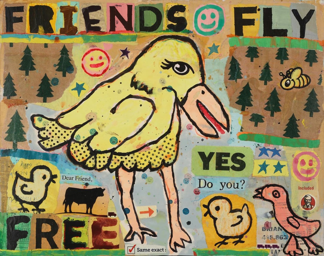 "Frequent Flyers" - Original, Mixed Media Collage Artwork by Brian McDonald - 3