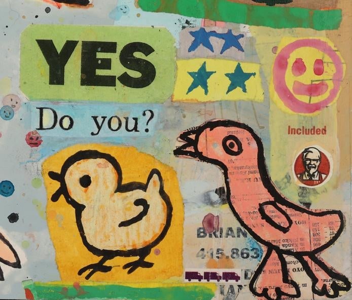 "Frequent Flyers" - Original, Mixed Media Collage Artwork by Brian McDonald - 6
