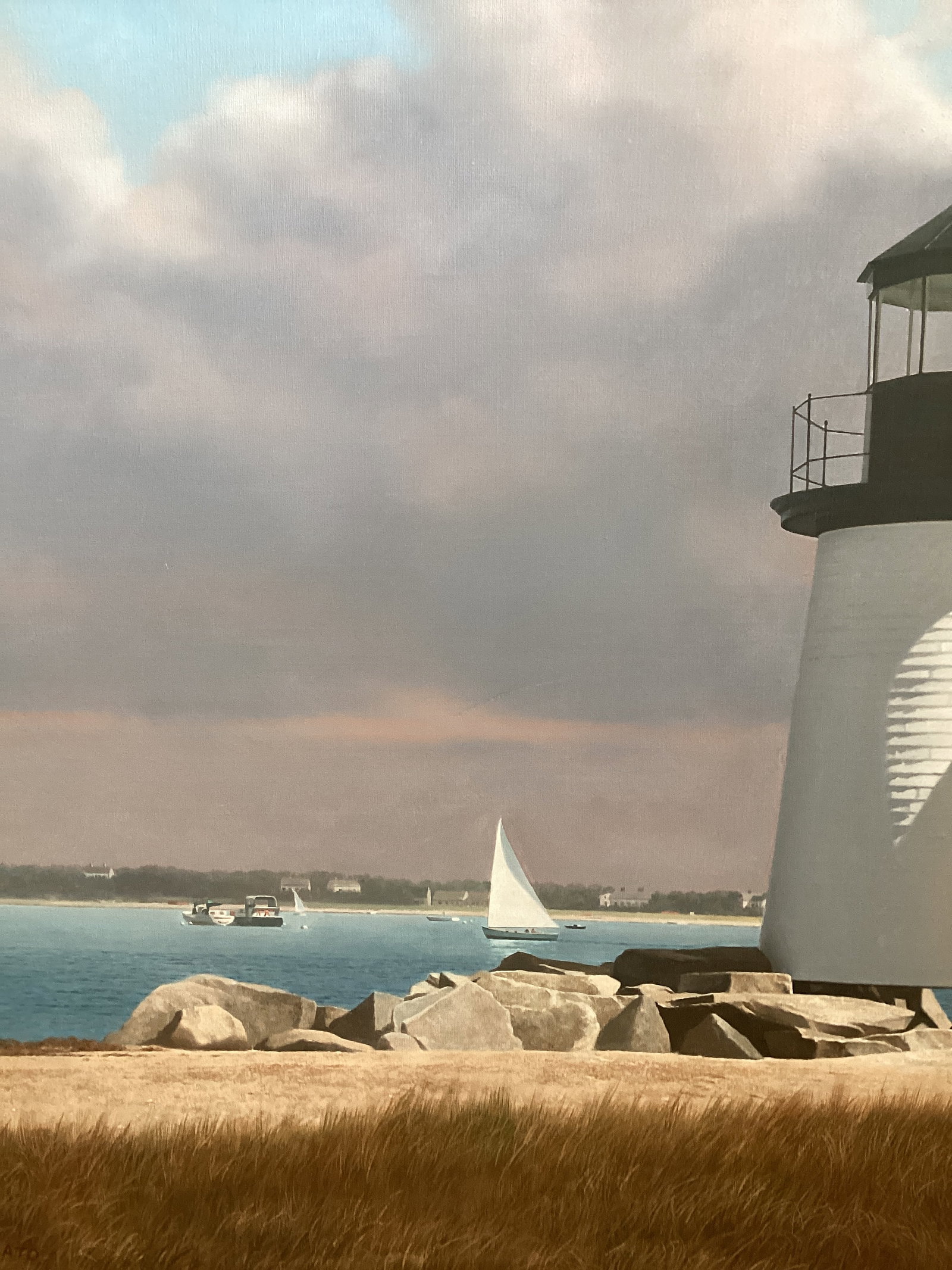 1990s 'Brant Point Afternoon'' (Nantucket Ma) Orig Signed Painting by John Falato - 6