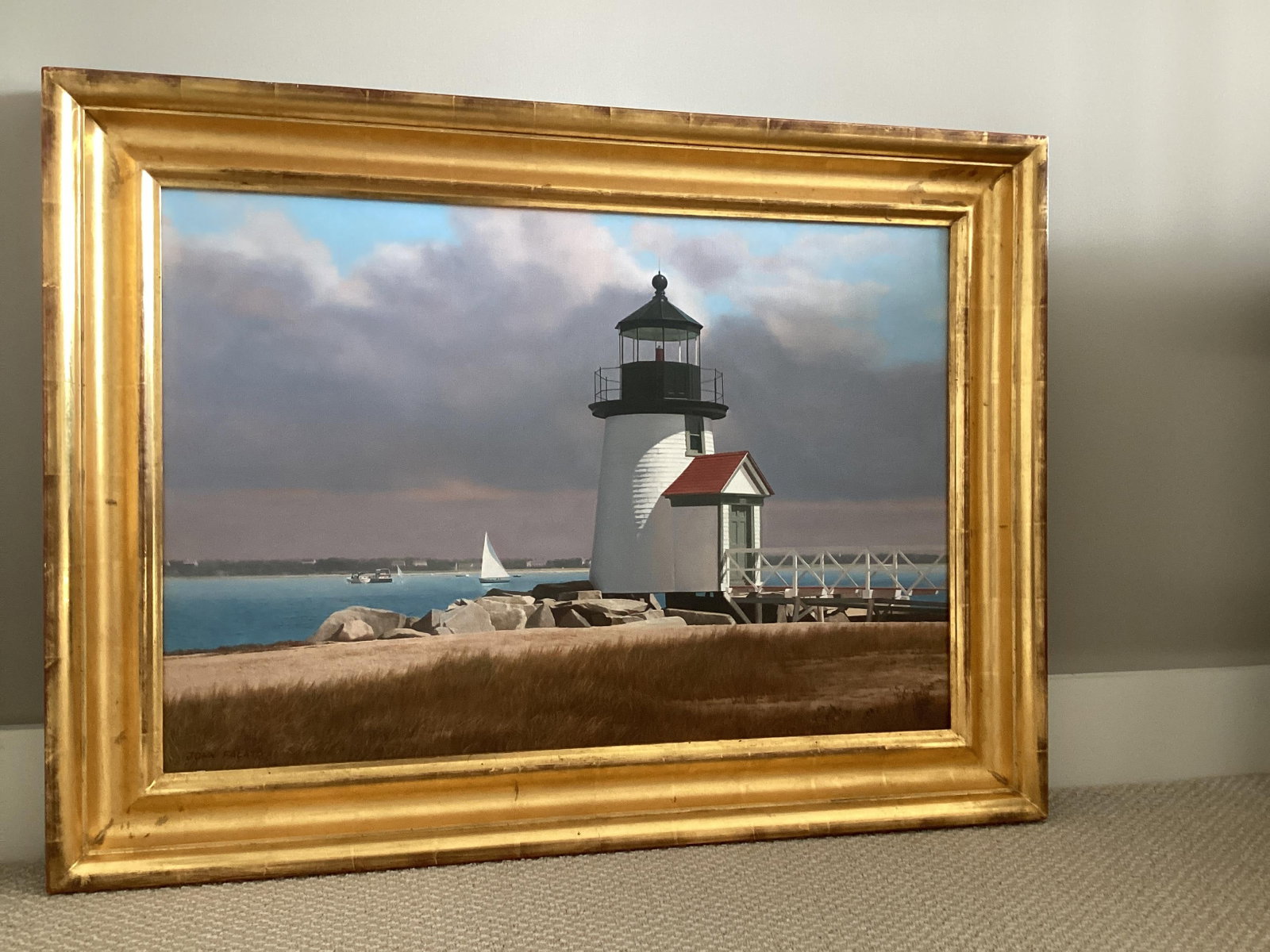 1990s 'Brant Point Afternoon'' (Nantucket Ma) Orig Signed Painting by John Falato - 8