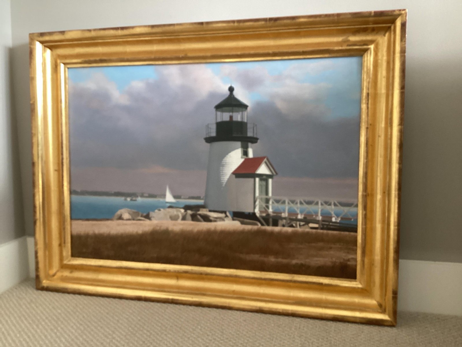 1990s 'Brant Point Afternoon'' (Nantucket Ma) Orig Signed Painting by John Falato - 9